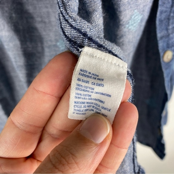 American Eagle Stitch Chambray Full Button Up Down Shirt Top Flannel Size Small - Picture 4 of 5